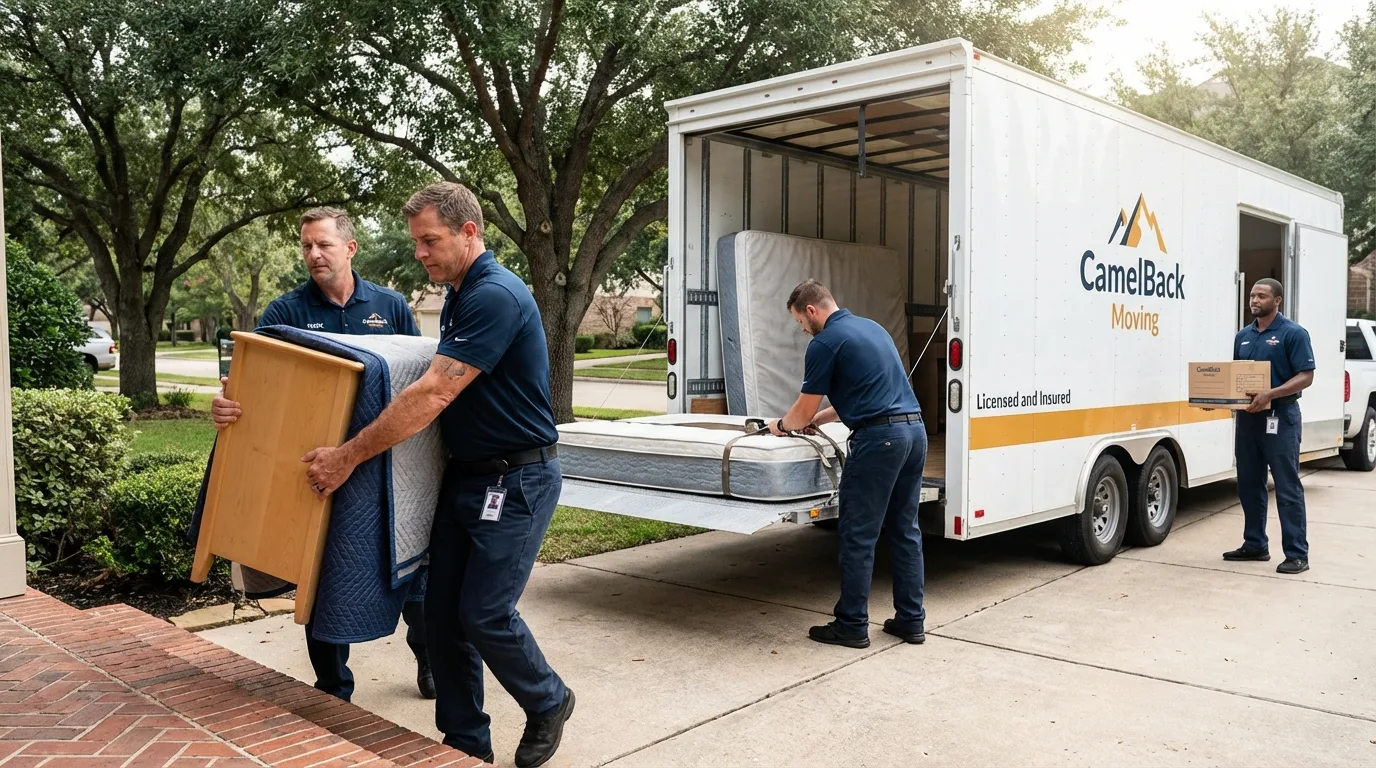 Crew loading residential truck for cross-state move from Havre de Grace, MD