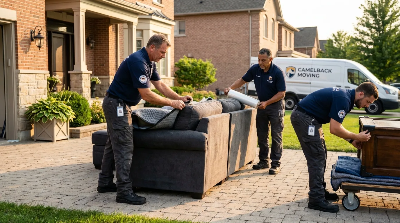 Large estate moving crew wrapping furniture in Havre de Grace, MD