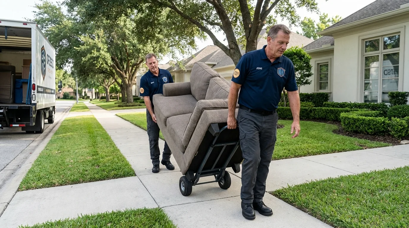 Local residential moving crew loading furniture in Havre de Grace, MD