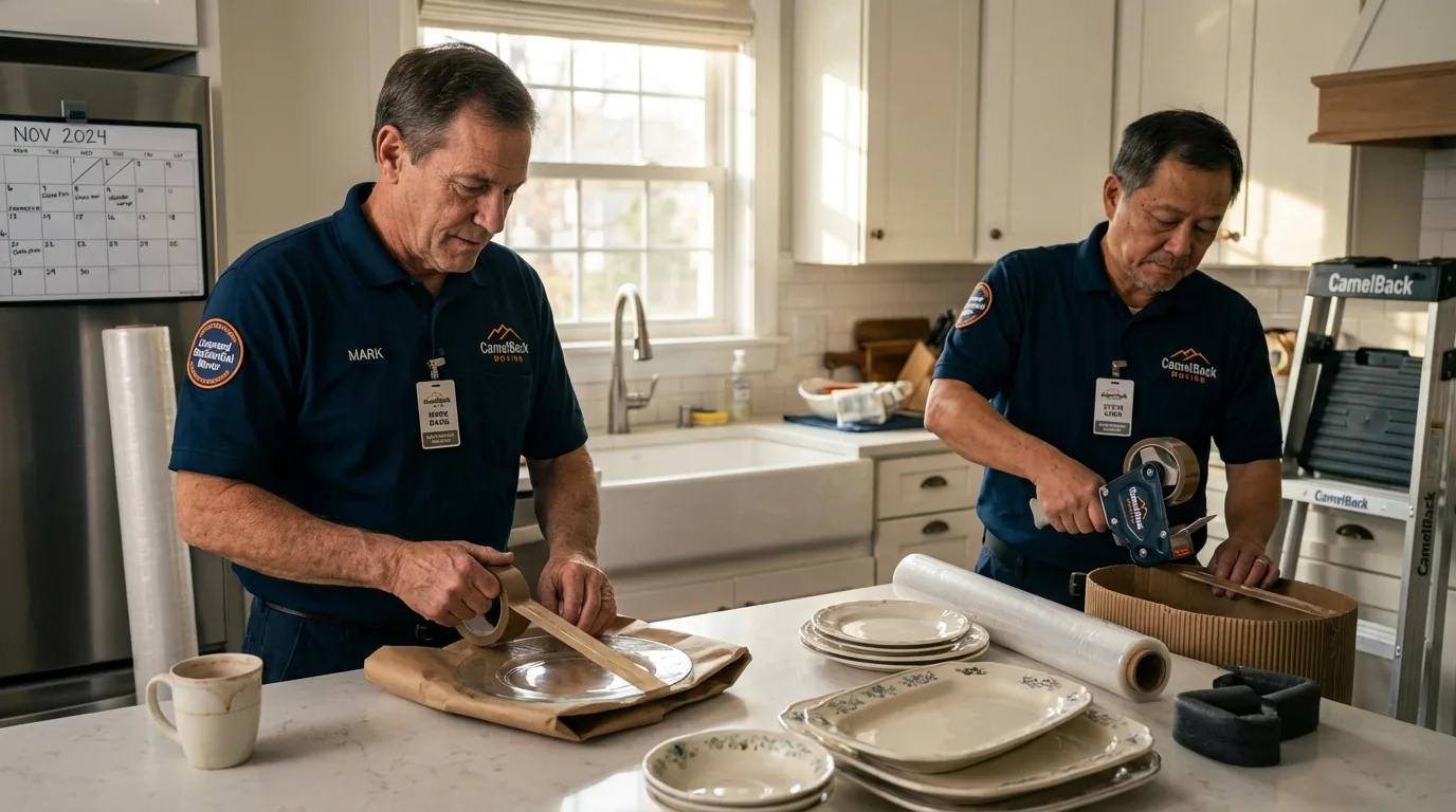 Professional crew packing kitchen dishware in Havre de Grace, MD